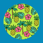 HAWAIIAN HIBISCUS & PINEAPPLE - LARGE SOLID OVERLAY