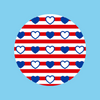 HEARTS & STRIPES - LARGE SOLID OVERLAY