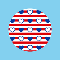 HEARTS & STRIPES - LARGE SOLID OVERLAY