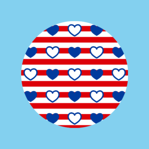 HEARTS & STRIPES - LARGE SOLID OVERLAY