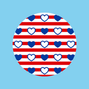 HEARTS & STRIPES - LARGE SOLID OVERLAY