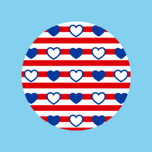 HEARTS & STRIPES - LARGE SOLID OVERLAY