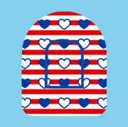 HEARTS AND STRIPES PATTERN -  OMNIPOD OVERLAY