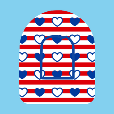 HEARTS AND STRIPES PATTERN -  OMNIPOD OVERLAY