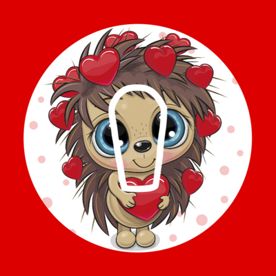 HEDGEHOG VALENTINE -  DEXCOM G6 OVERLAY