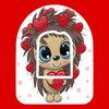 HEDGEHOG VALENTINE -  OMNIPOD OVERLAY