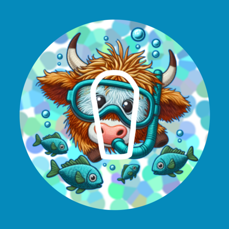 SNORKLING COW -  DEXCOM G6 OVERLAY