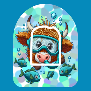 SNORKLING COW -  OMNIPOD OVERLAY