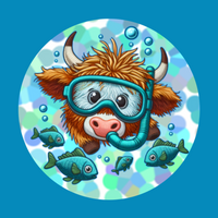 SNORKLING COW - LARGE SOLID OVERLAY