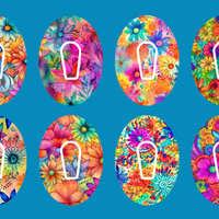 HIPPIE FLOWERS - 8 PATCH SET -  DEXCOM G6 OVERLAYS