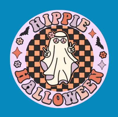 HIPPIE HALLOWEEN GHOST - LARGE SOLID OVERLAY