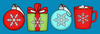 HOLIDAY CHEER  - 4 PATCH SET - LARGE SOLID OVERLAYS