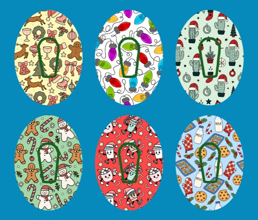 HOLIDAY HAPPINESS - 6 PATCH SET  -  DEXCOM G6 OVERLAYS