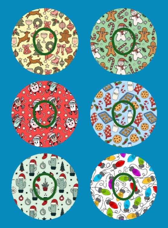HOLIDAY HAPPINESS PATTERNS - 6 PATCH SET - DEXCOM G7 OR DEXCOM STELO OVERLAYS