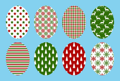 HOLIDAY WRAPPING PAPER 8 PATCH SET