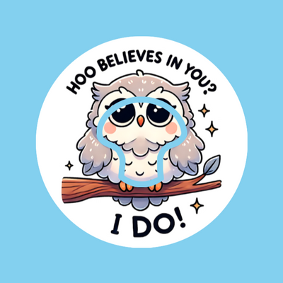 HOO BELIEVES IN YOU! OWL -  MEDTRONIC GUARDIAN OVERLAY WITH CUT-OUT FOR USE WITH DECK MY DIABETES GRIPSHIELD