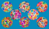 HIPPIE FLOWERS - 8 PATCH SET - MEDTRONIC GUARDIAN OVERLAYS WITH CUT-OUT FOR USE WITH DECK MY DIABETES GRIPSHIELD