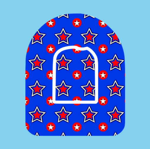 INDEPENDENCE DAY STARS PATTERN -  OMNIPOD OVERLAY