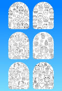 "COLOR MY JOURNEY" KAWAII SWEETS PATTERN - 6 PATCH SET OF OMNIPOD OVERLAYS WITH CUT-OUTS