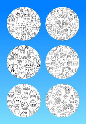 "COLOR MY JOURNEY" KAWAII SWEETS PATTERNS - 6 PATCH SET OF LIBRE 3 OR MEDTRONIC INSTINCT OVERLAYS WITH CUT-OUTS
