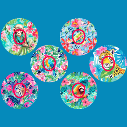 LILY PULITZER INSPIRED RAINFOREST LIFE  - 6 PATCH SET