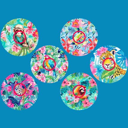 LILY PULITZER INSPIRED RAINFOREST LIFE  - 6 PATCH SET