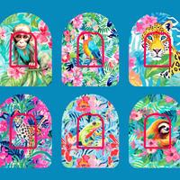 PREPPY RAINFOREST - 6 PATCH SET - OMNIPOD OVERLAYS