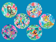 LILY PULITZER INSPIRED RAINFOREST LIFE  - 6 PATCH SET
