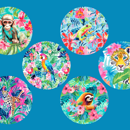 LILY PULITZER INSPIRED RAINFOREST LIFE  - 6 PATCH SET