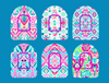 LILY PULITZER INSPIRED SOUTHWESTERN PASTELS  - 6 PATCH SET