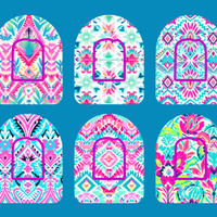 PREPPY PASTEL PATTERNS - 6 PATCH SET - OMNIPOD OVERLAYS