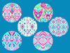 LILY PULITZER INSPIRED SOUTHWESTERN PASTELS  - 6 PATCH SET