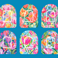 LILY PULITZER INSPIRED SPRING TULIPS & LILIES  - 6 PATCH SET