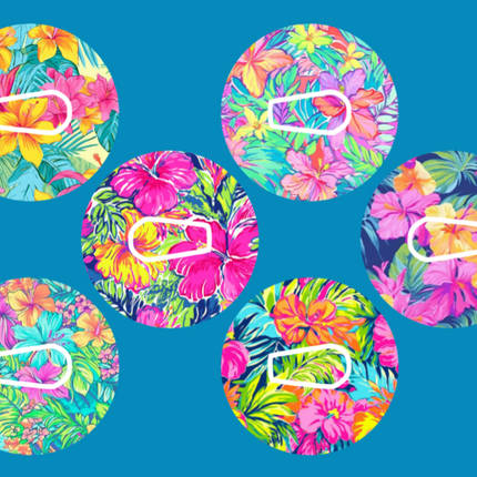 LILY PULITZER INSPIRED TROPICAL FLOWERS  - 6 PATCH SET