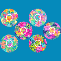 PREPPY TROPICAL FLOWERS - 6 PATCH SET - DEXCOM G7 OR DEXCOM STELO OVERLAY