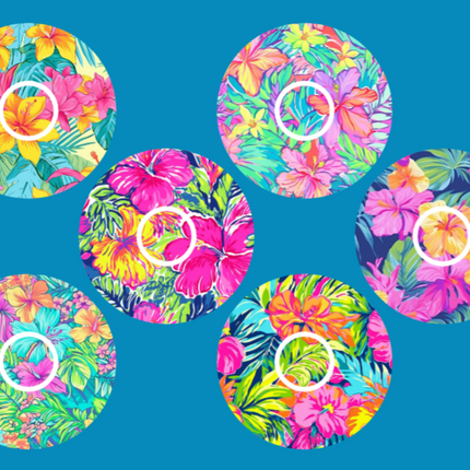 LILY PULITZER INSPIRED TROPICAL FLOWERS  - 6 PATCH SET