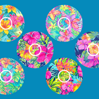 PREPPY TROPICAL FLOWERS - 6 PATCH SET - LIBRE 2