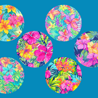 LILY PULITZER INSPIRED TROPICAL FLOWERS  - 6 PATCH SET