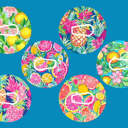 LILY PULITZER INSPIRED TROPICAL FRUIT  - 6 PATCH SET