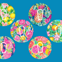 PREPPY TROPICAL FRUIT - 6 PATCH SET  -  DEXCOM G6 OVERLAYS