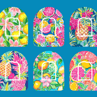 LILY PULITZER INSPIRED TROPICAL FRUIT  - 6 PATCH SET
