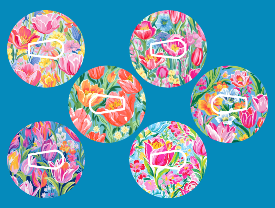 PREPPY TULIPS & LILIES - 6 PATCH SET  -  DEXCOM G6 OVERLAYS