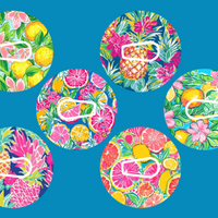 PREPPY TROPICAL FRUIT - 6 PATCH SET  -  DEXCOM G6 OVERLAYS
