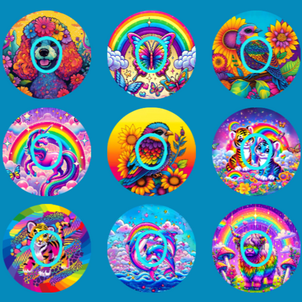 LISA FRANK INSPIRED BRIGHTS - 9 PATCH SET - DEXCOM G7 OR DEXCOM STELO OVERLAYS