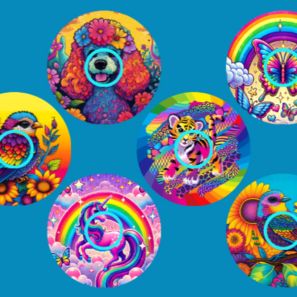 LISA FRANK INSPIRED BRIGHTS - 9 PATCH SET - LIBRE 2