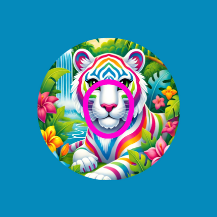 BRIGHT STRIPES WHITE TIGER - LISA FRANK INSPIRED - DEXCOM G7 OR DEXCOM STELO OVERLAY