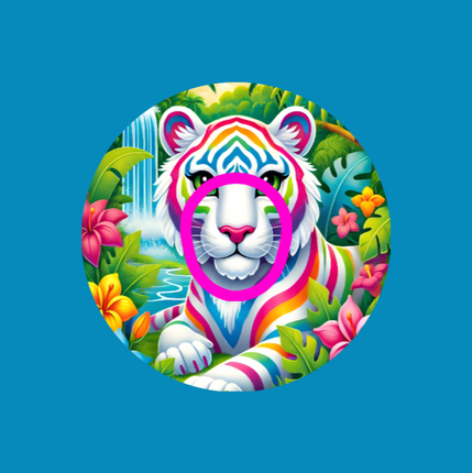 BRIGHT STRIPES WHITE TIGER - LISA FRANK INSPIRED - DEXCOM G7 OR DEXCOM STELO OVERLAY