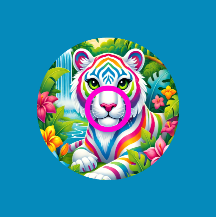 BRIGHT STRIPES WHITE TIGER - LISA FRANK INSPIRED - LIBRE 3 OVERLAY