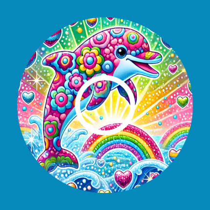 CRYSTAL BRIGHT DOLPHIN - LISA FRANK INSPIRED  -  LIBRE 2 OVERLAY