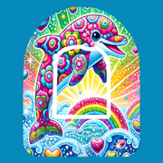 CRYSTAL BRIGHT DOLPHIN - LISA FRANK INSPIRED -  OMNIPOD OVERLAY